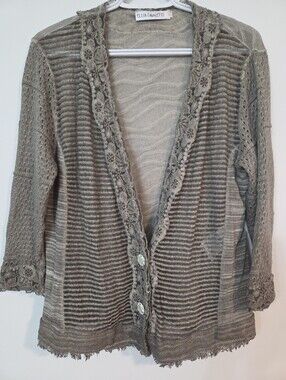 Elisa Cavaletti multi media embellished cardigan ( Suits M-L)